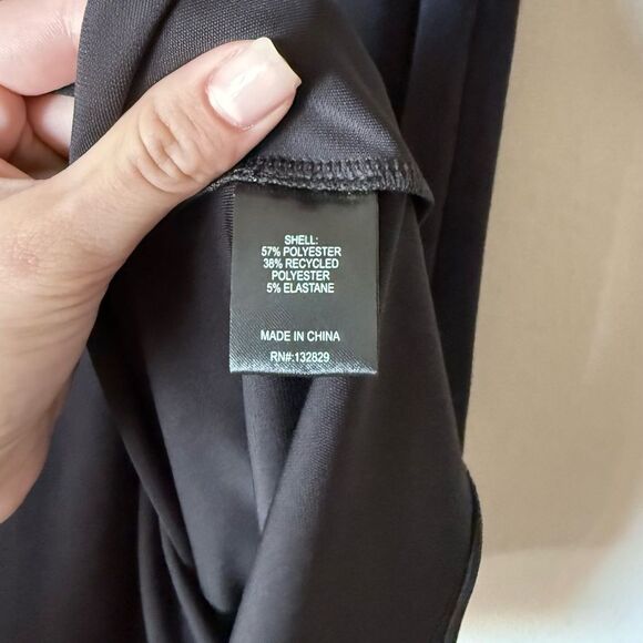 Helsa Matte Maxi Black Dress Jersey Off Shoulder Ruched Long Sleeve Size S - Picture 8 of 9